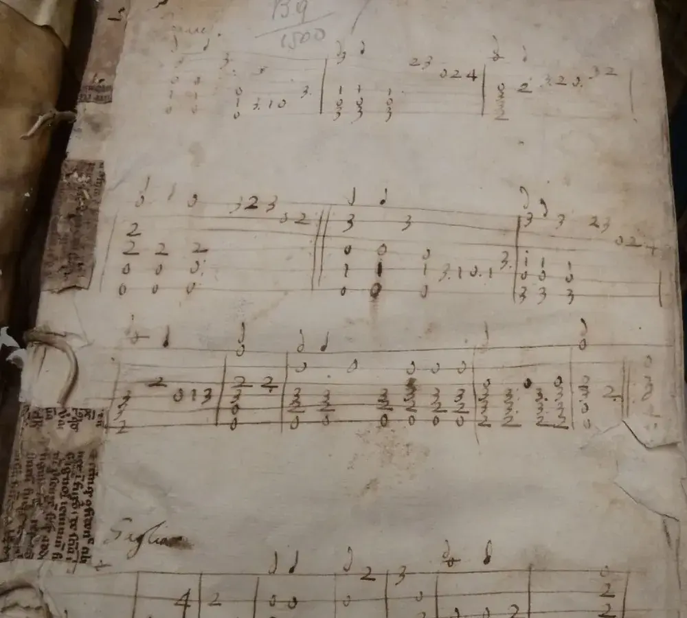 Old handwritten manuscript from the Balkan-Adriatic tradition representing Albanian, a language isolate