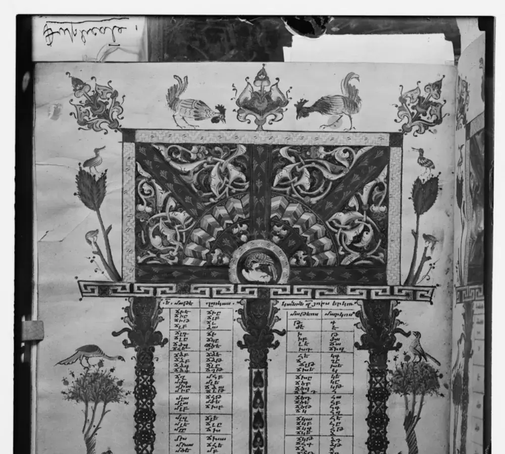 Medieval Celtic illuminated manuscript page representing Welsh, a Celtic VSO language with consonant mutations